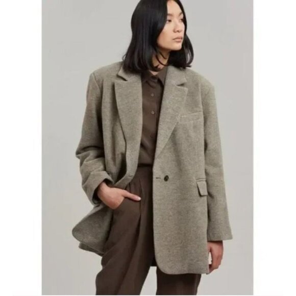 Vanessa Hong/Birgitte Herskind Brown Wool Wilma Oversize Blazer Size 34/2 Jacket - Picture 1 of 9